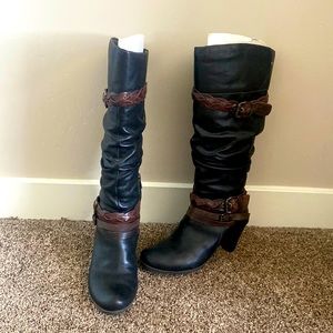 Pikolinos Verona Tall Buckle Black Boots